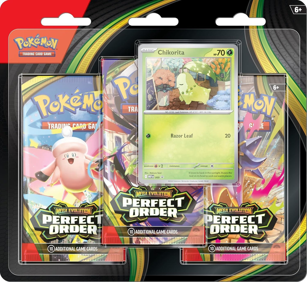 Pokemon TCG Mega Evolution Perfect Order Triple Pack Foil Promo Card New
