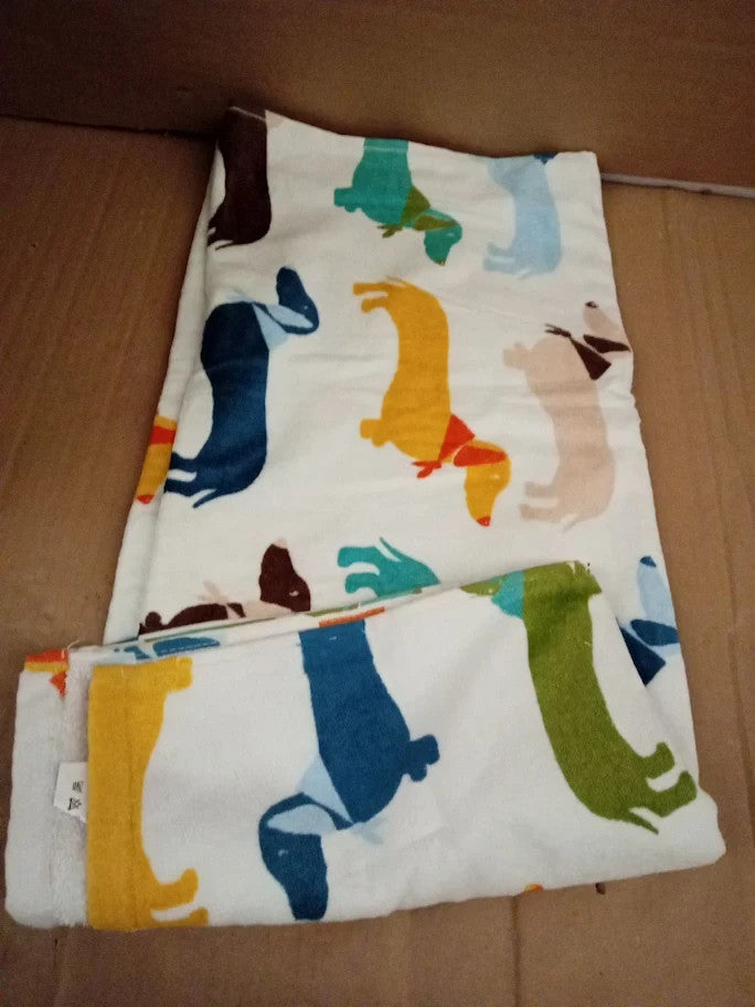 Rapport Coloured Sausage Dog Dachshund Supersoft 100% Cotton Towel 70x120cm New