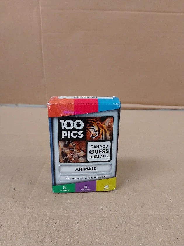 100 Pics Animals Travel Game Guess Flash Cards Slide Reveal Case Card 6+ New