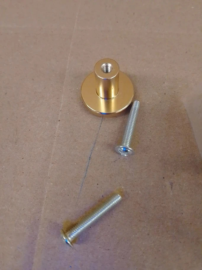 Moxyoy 4pc Round Cabinet Knobs 25mm Dresser Drawer Gold Brass Single New