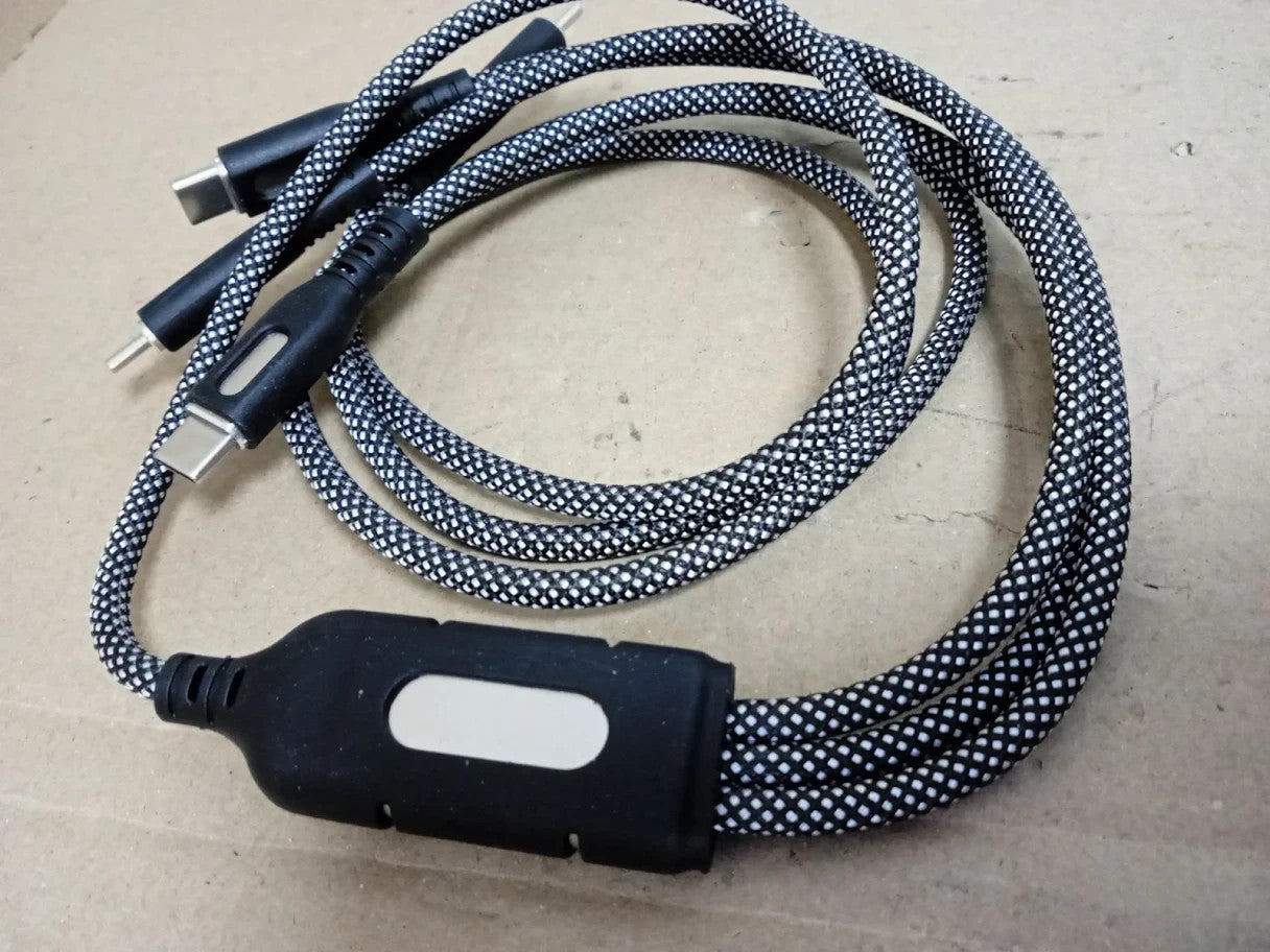 Amuvec 100W USB C Multi Charging Cable Total 100W Max 3in1 TypeC Fast Charge New