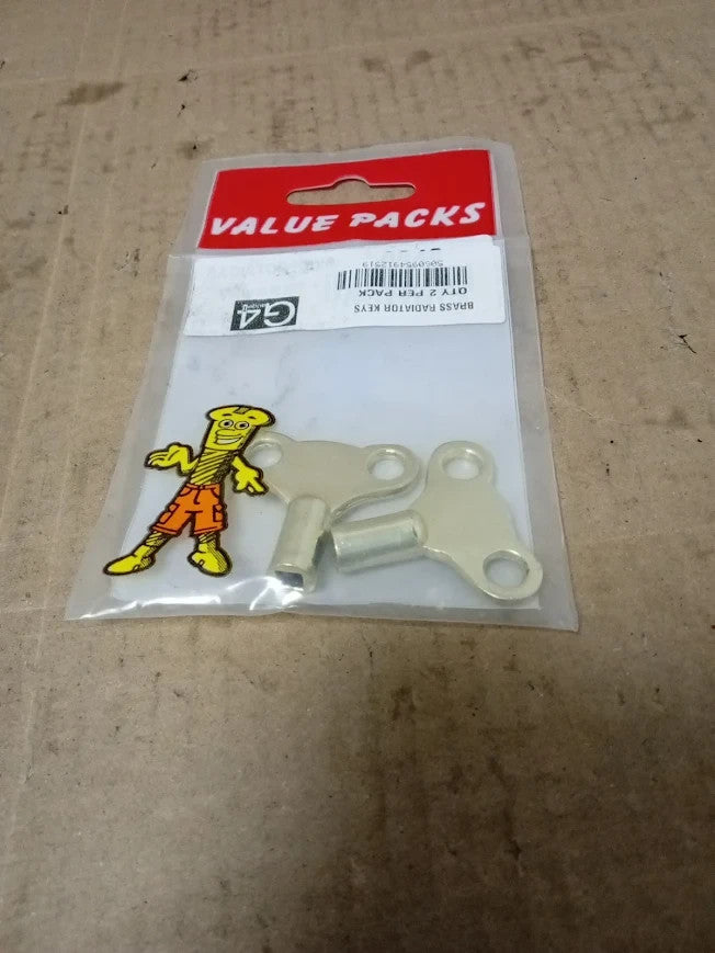 G4gadget Radiator Bleed Key 2 Pack Solid Brass Radiator Venting Universal New