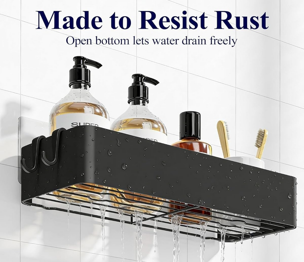 Kitsure 2 Pack Rustproof Shower Caddy 2Shelves Drill Free Quick Dry Shower New