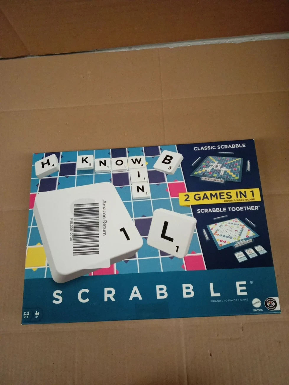 Mattel Scrabble Board Game HWD43 Family Word Two Ways To Play 2-4 Players New