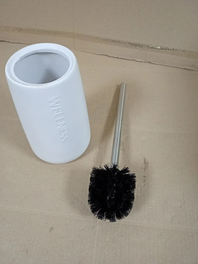 Axentia Toilet Brush Set Grey Dolomite Holder Bamboo Stainless Steel Handle New