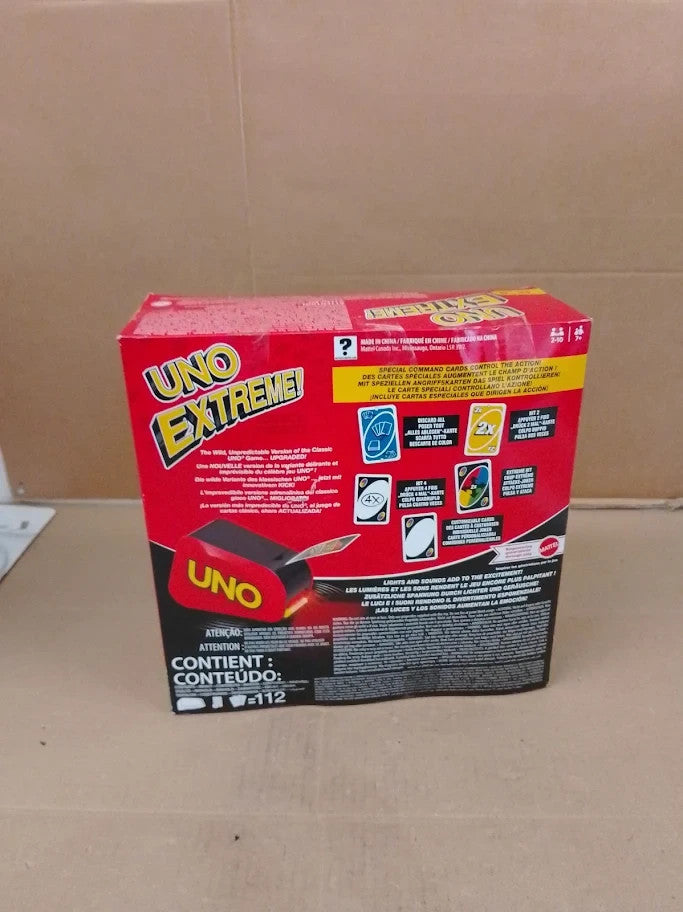 UNO Extreme Card Game Featuring Random Action Launcher Lights Sounds 7+ New