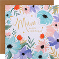 Hallmark Birthday Card Mum Contemporary Floral Design 16x16cm New