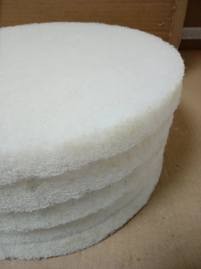 3M 4100 Series White Super Polish Pad 11in Case Of 5 Polyester Medium Grit