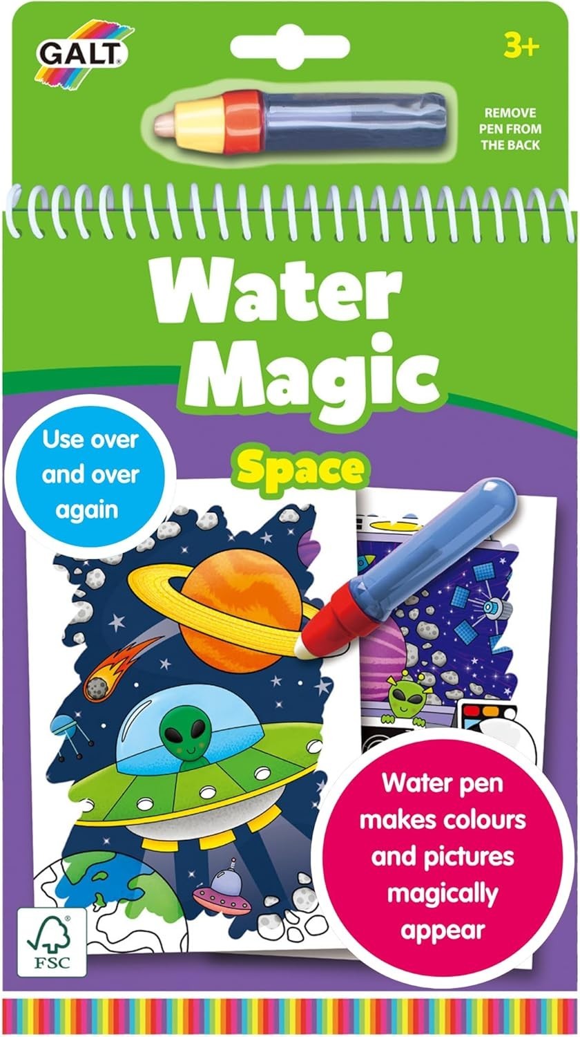 Galt Water Magic Space Reusable Colouring Book Water Pen Age 3+ Design New
