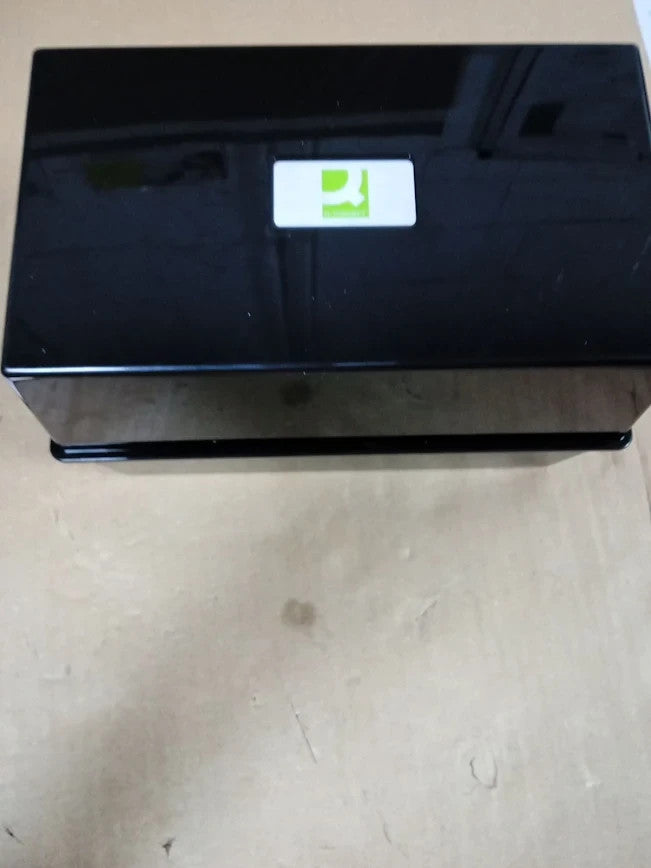 Q Connect 8x5in Card Index Box Stackable Plastic Black New