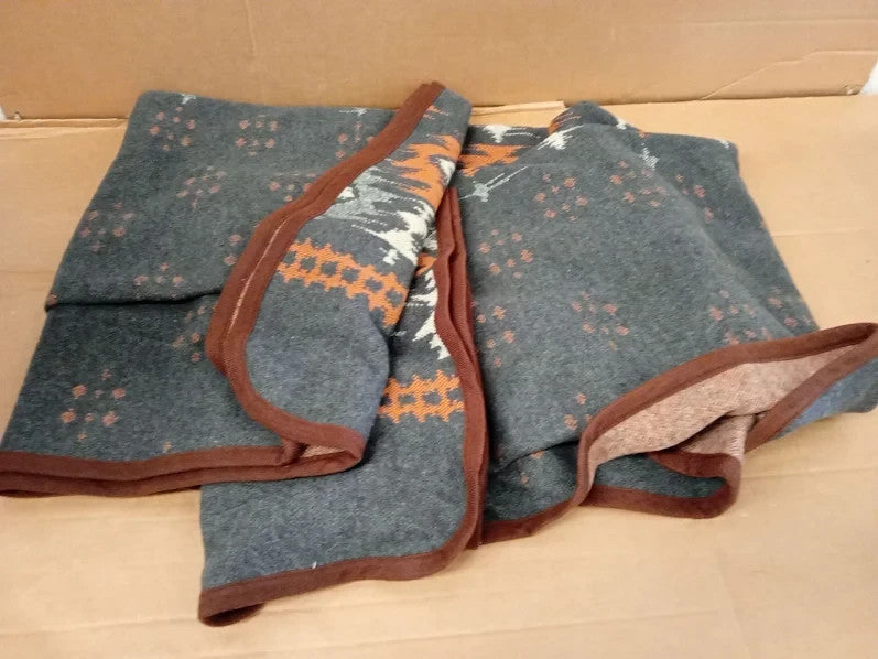 Acushla Merino Wool Camp Blanket Warm Thick Washable Large Throw 87x63cm New