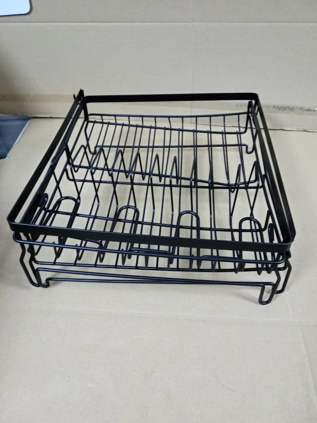 Rottogoon Expandable Dish Drying Rack Multifunctional Adjustable Drainer Black