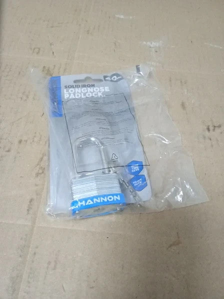 Heavy Duty Long Shackle Padlock 40mm Width Solid Iron Construction Blue New