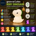 Groov E Cuties Rory Dinosaur Colour Changing LED Night Light 30/60 Minute Timer
