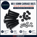 TXXATX M8x60mm Carriage Coach Bolts 10 Pieces Stainless Steel Nuts Washers New