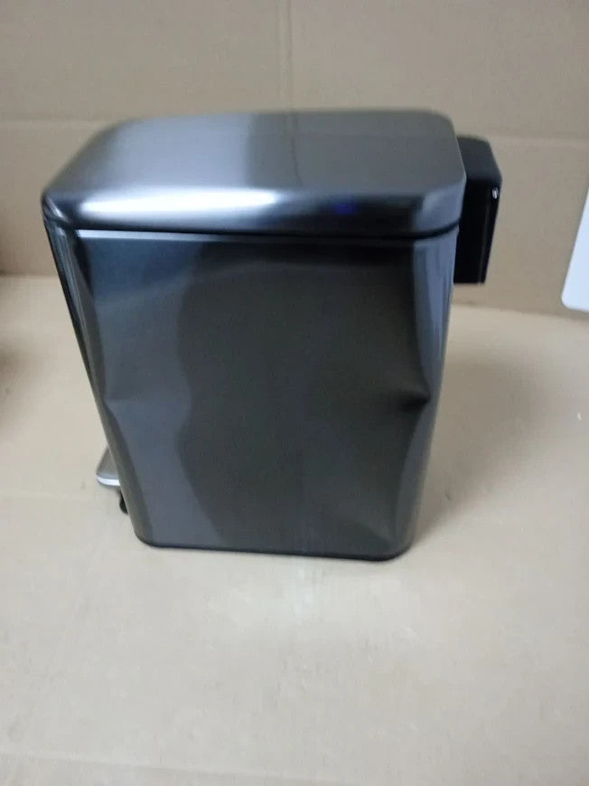 5L Pedal Bin Black Gold Stainless Steel Bathroom Kitchen Waste Dust Bin Soft