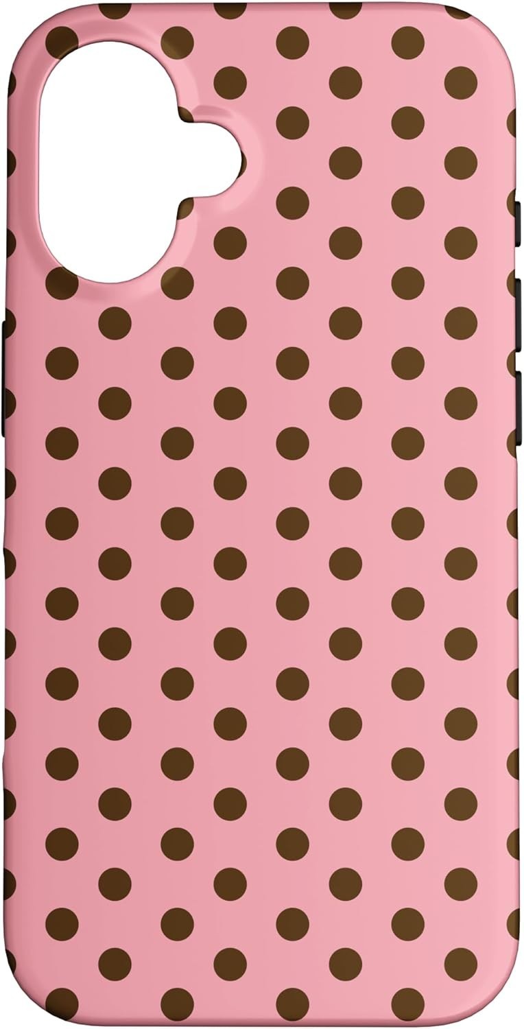 Pink Brown Polka Dot Boho Vintage Aesthetic Girly Dotted Case iPhone 16 New