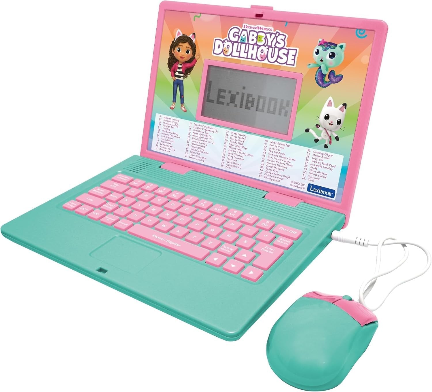Lexibook Gabbys Dollhouse Bilingual English French Computer Toy 18x24x3.6cm New