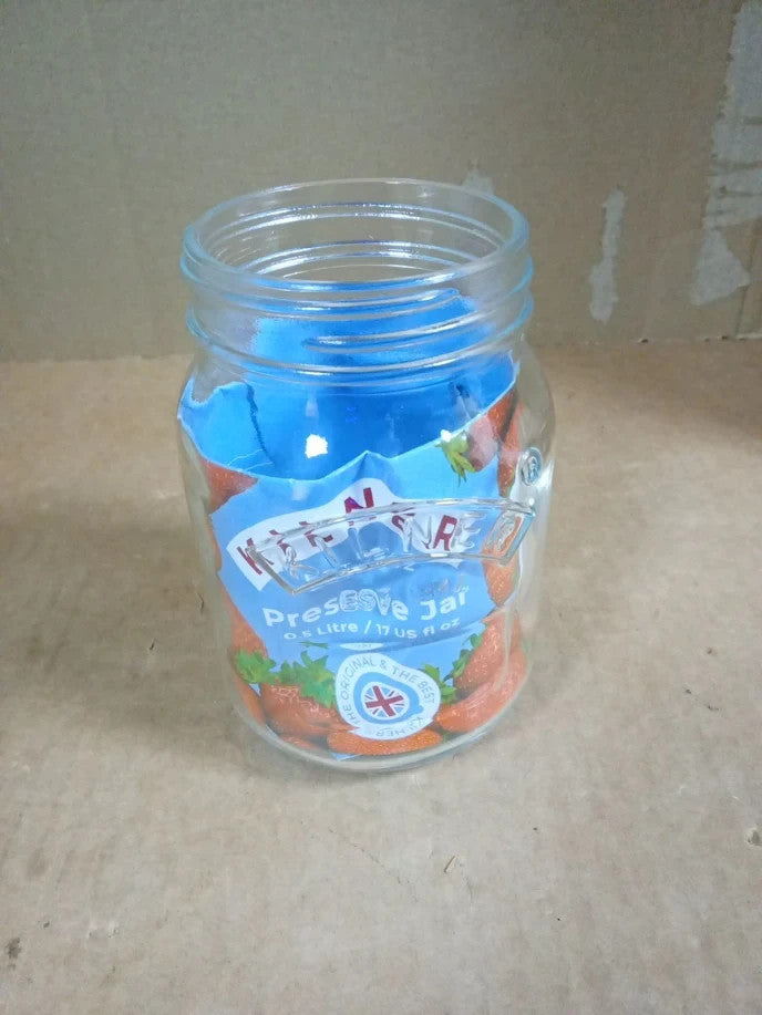 Kilner 0.5L Glass Preserve Jar Round Screw Lid Jam Pickles Chutneys Small New