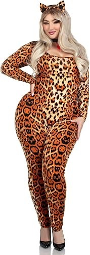 Leg Avenue Damen 3 Teiliges Cougar Leopard Women Plus Size 3X-4X 100% Polyester