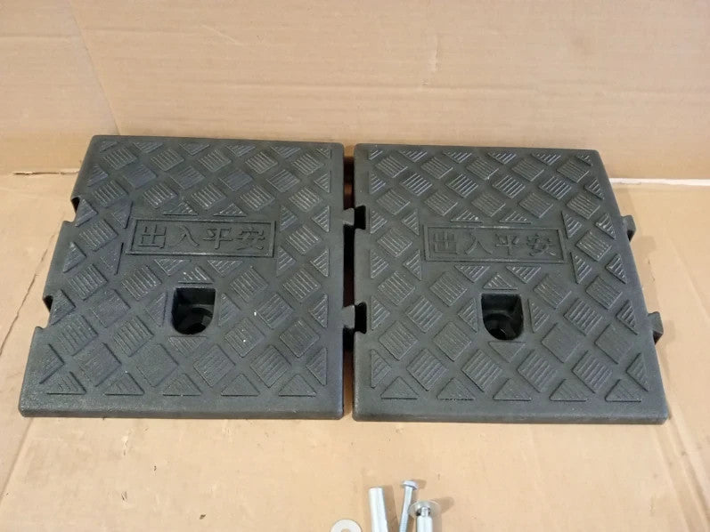 Haipky 2 Pack Portable Lightweight Curb Kerb Ramps 9.84x10.63x2.76in