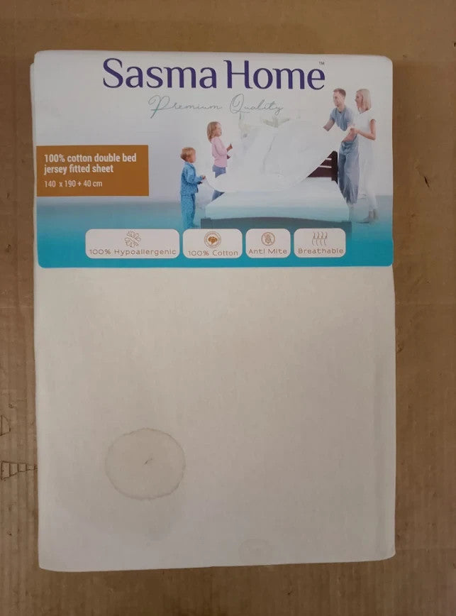Sasma Home 100% Jersey Cotton Extra Deep Fitted Easy Care Hypoallergenic Double