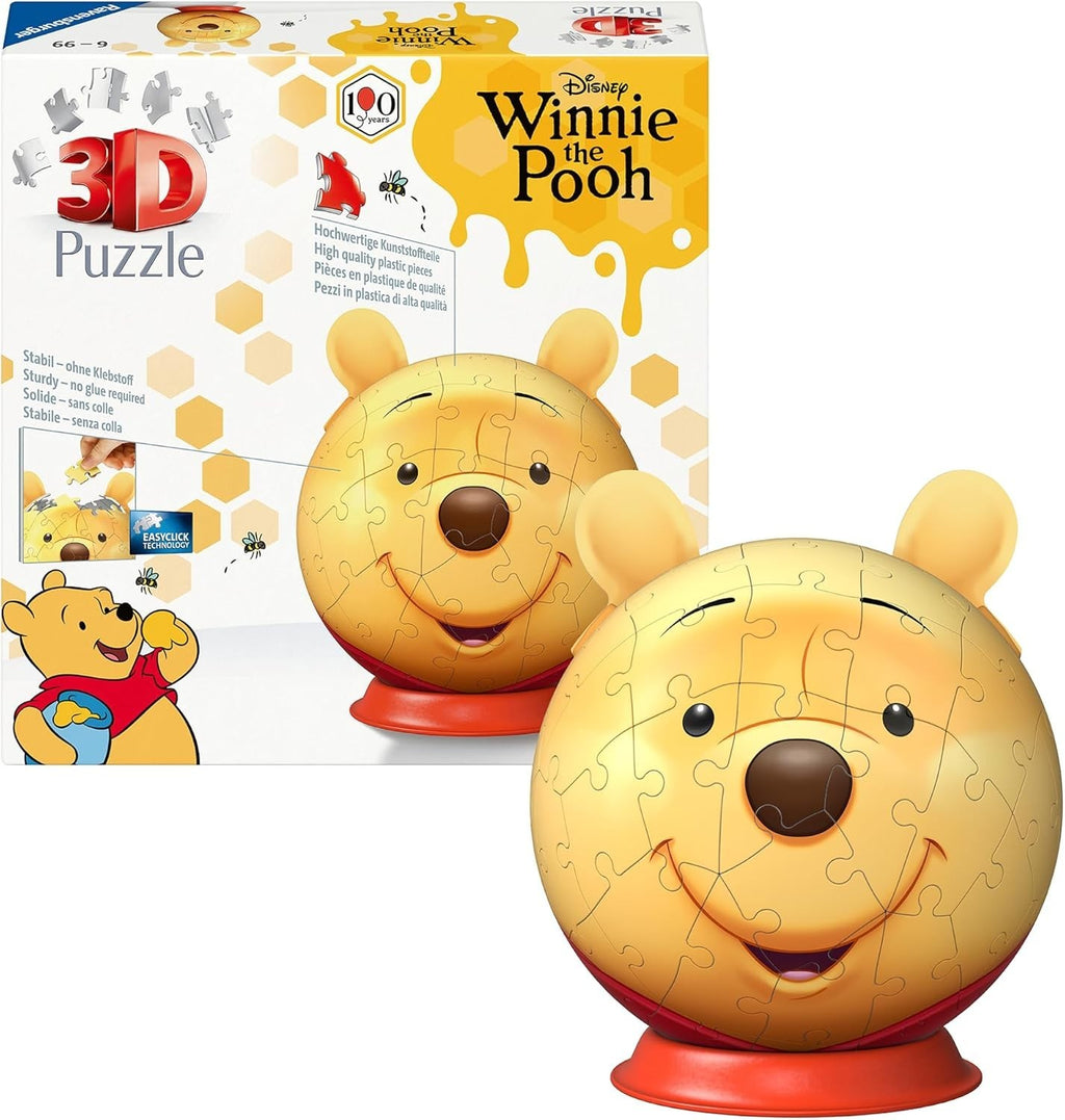 Ravensburger Winnie The Pooh Ears 72 Pieces Ball 3D Jigsaw Puzzle Toy Kids New