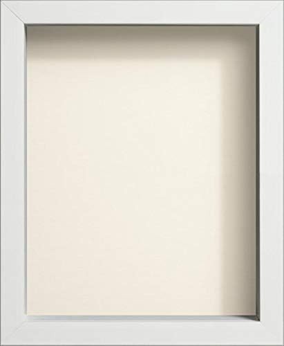 Radcliffe White Wooden Deep 3D Box Frame 9x7inch Ivory Backing Board New