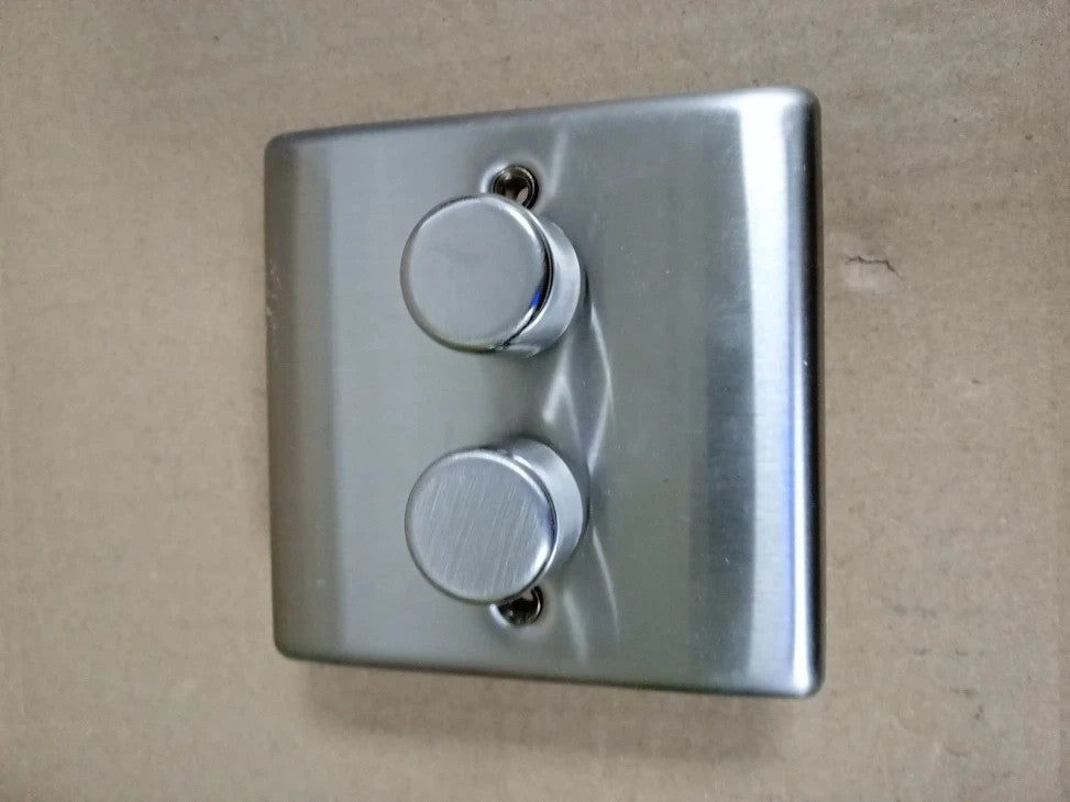 BG Electrical Intelligent Double Wall Dimmer Switch 2 Way Raised Profile