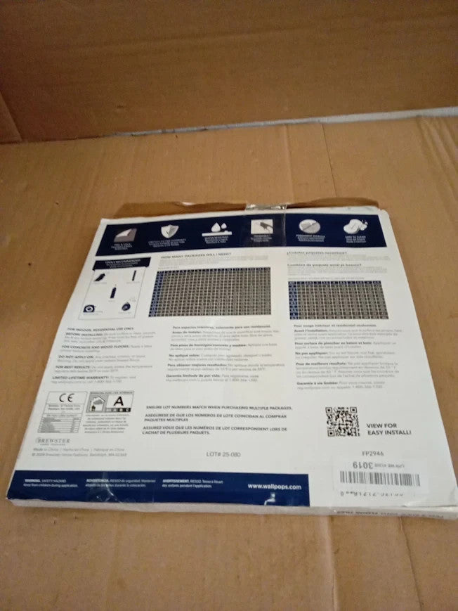 FloorPops FP2946 Lattice Peel Stick Floor Tiles White Off White 12x12in New