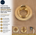 Knightsbridge Recessed Spotlight Tilt Twist & Lock Downlight Brass Aluminium