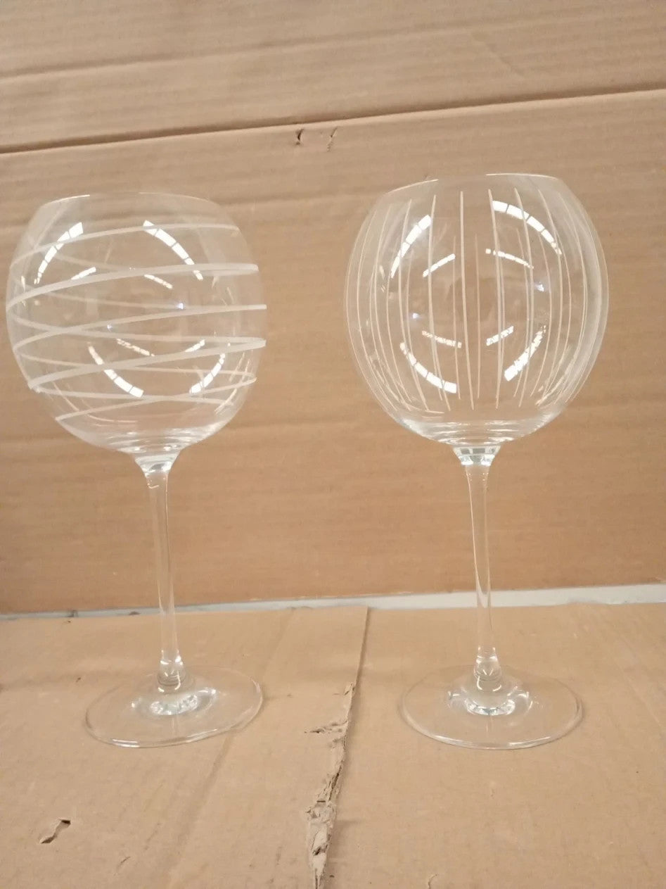 MIKASA Cheers 3 Pieces Crystal Balloon Gin Glasses Silver 724ml Dishwasher Safe