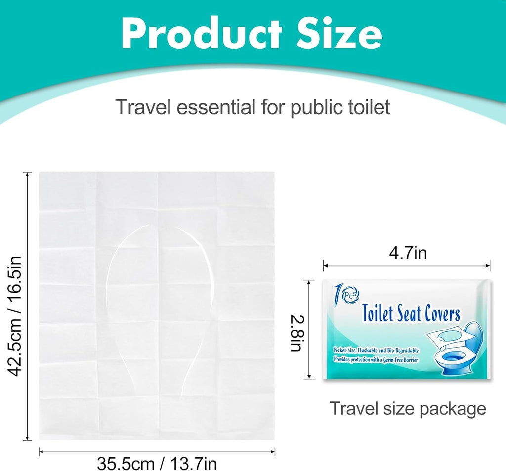 Ruitena 50 Disposable Toilet Seat Covers Flushable Portable Travel Friendly New
