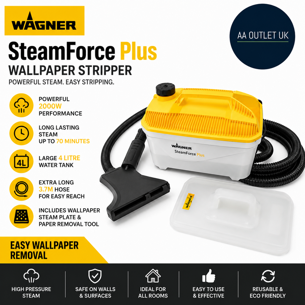WAGNER SteamForce Plus 4L Wallpaper Stripper 2000W 70min Steam 3.7m Hose Design