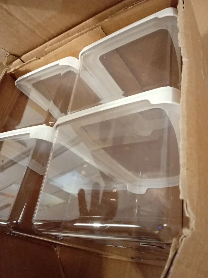 SmartStore Clear Airtight Dry Food Containers With Lids 1.65L Set 4 Plastic New