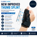 Curecare 2 In 1 Thumb Support Removable Splint Right Left Hand Brace S/M