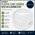 Plastic Cake Carrier Lid Locking Clips Round Cake Box Handle Dishwasher 30cm
