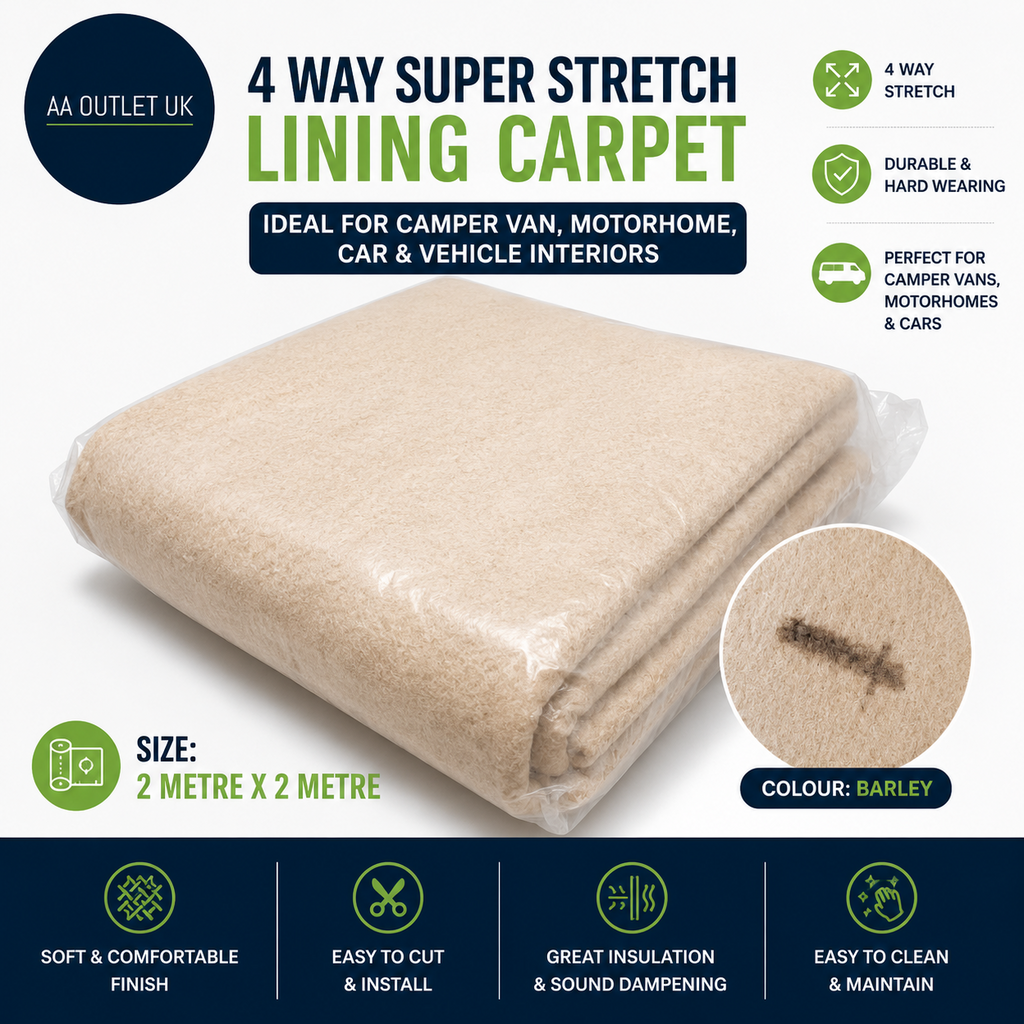 4 Way Super Stretch Lining Carpet Camper Van Motorhome Car Vehicle Interior 2m