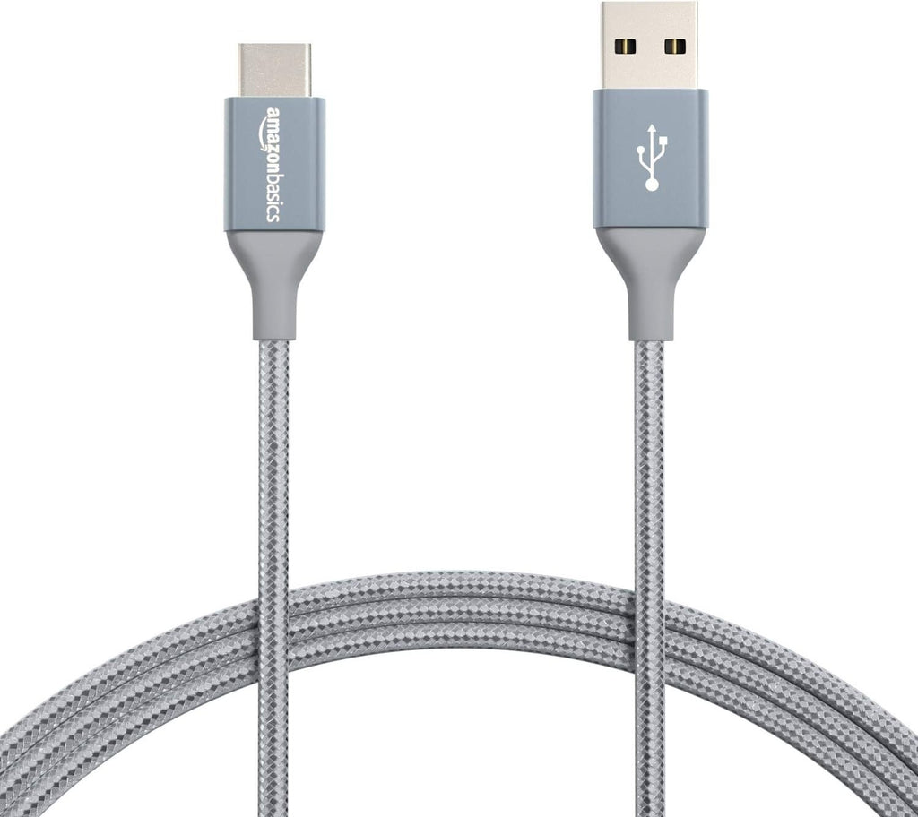 Amazon Basics USB C USB A 2.0 Fast Charger Cable Nylon Braided Cord 480mbps New