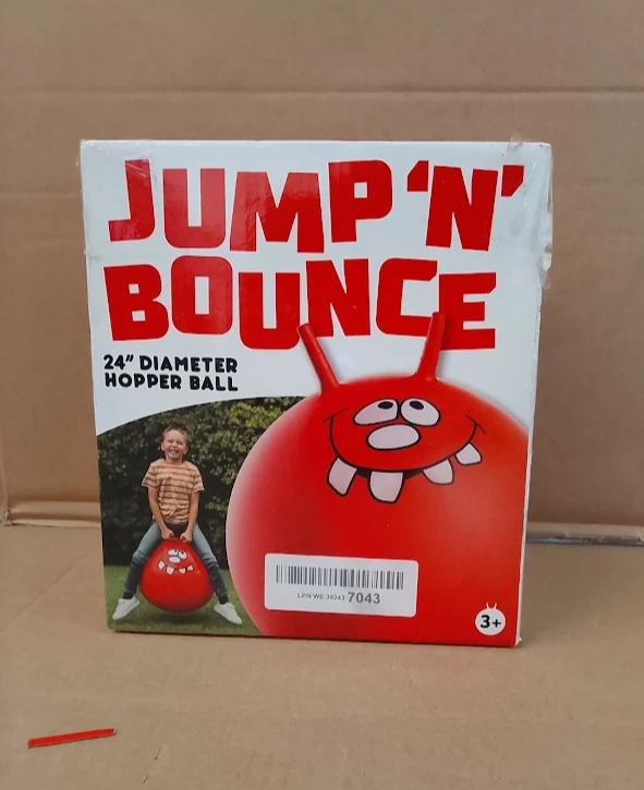 Toyrific Jump N Bounce 24 Inch Kids Space Hopper Bouncing Ball Handles Red New