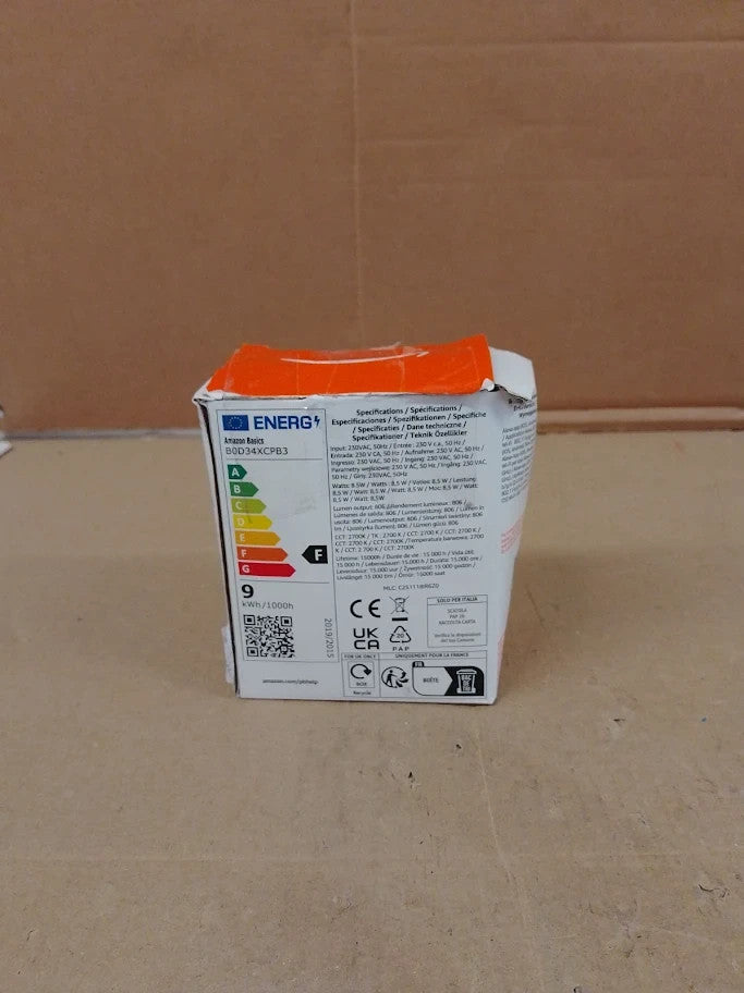 Amazon Basics Smart Dimmable LED Light Bulb E27 Base Soft White 8W 2Pcs New