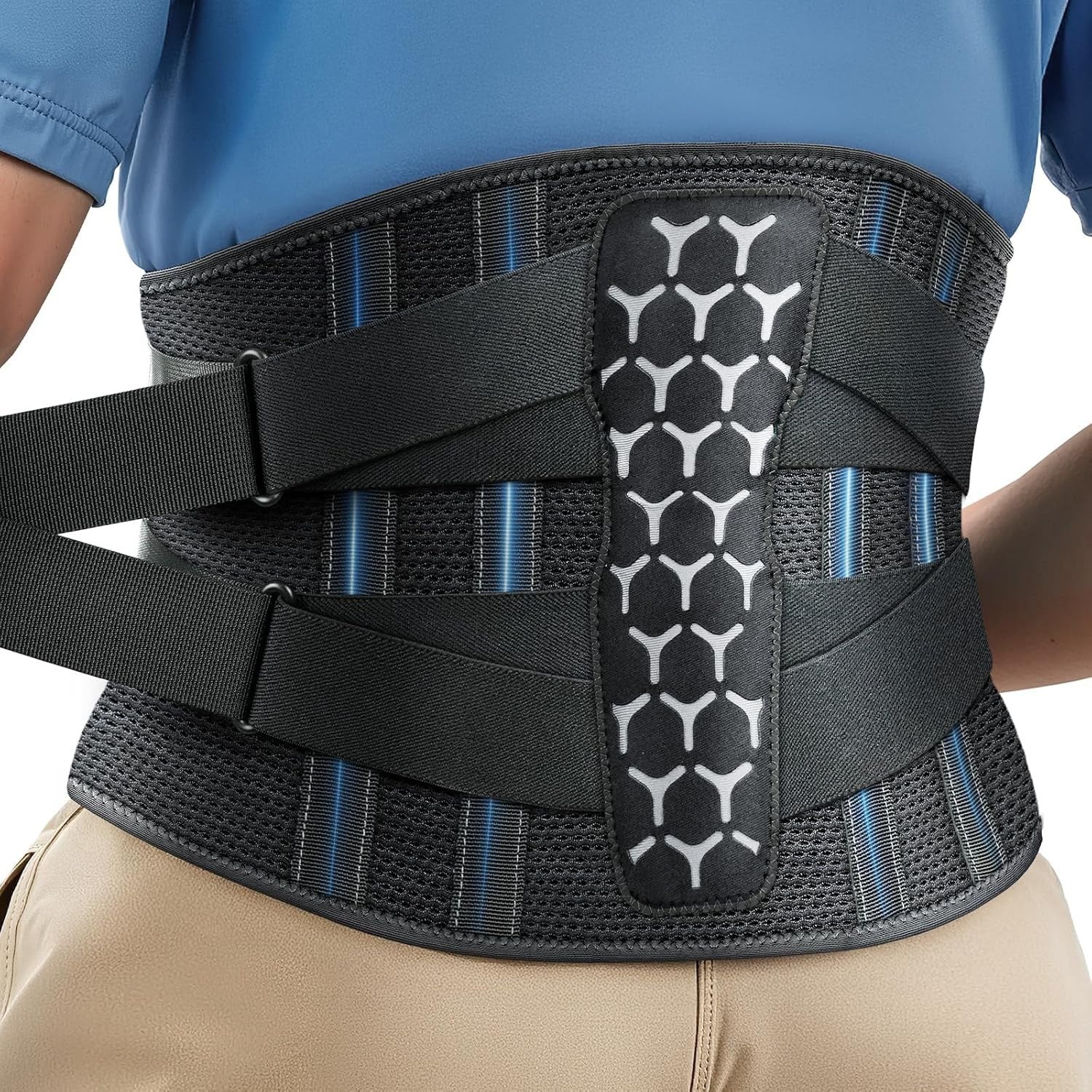 Rakiie Support Belt Lower Back Pain Relief 7 Stays Adjustable XXL New