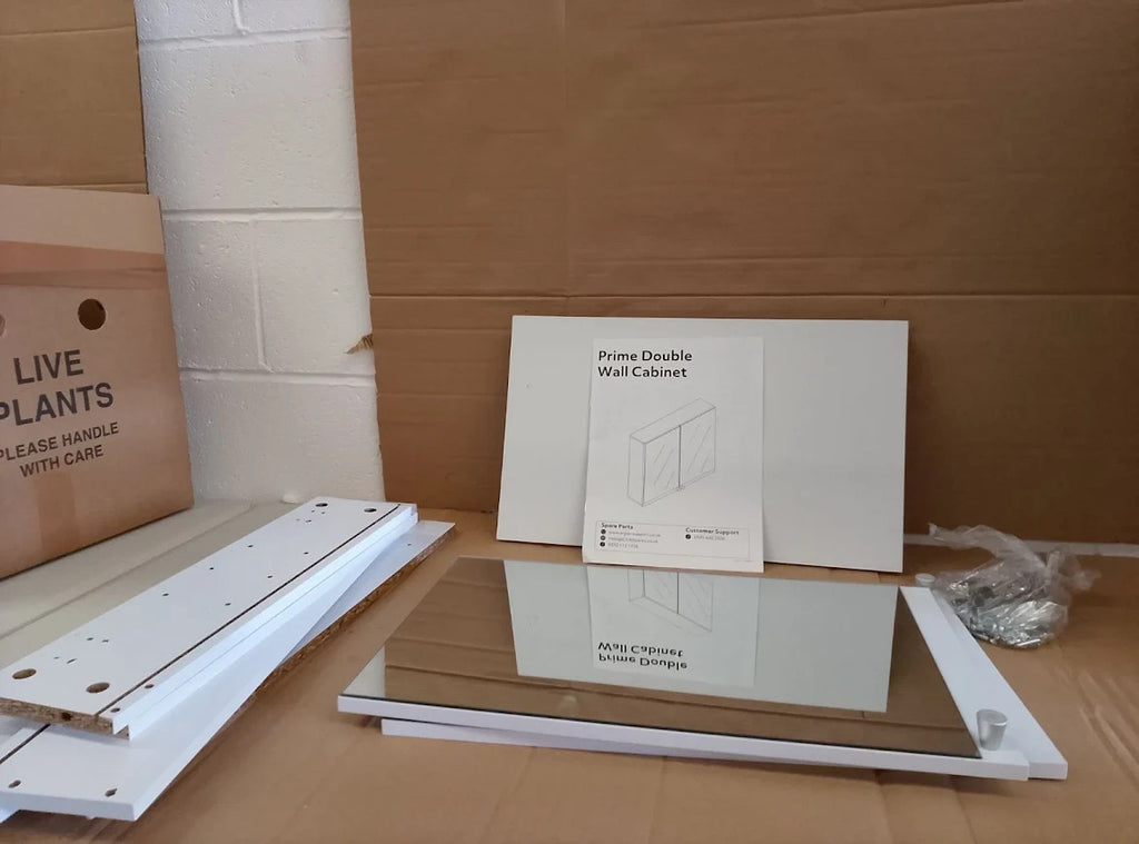 Argos Home Prime 2 Door Mirrored Cabinet White 50x60x14cm New