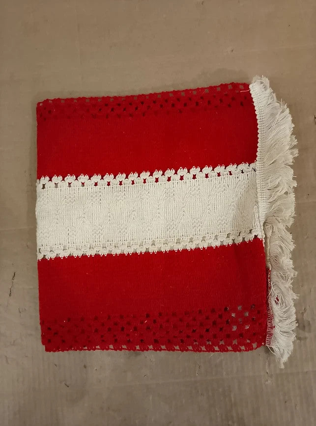 Dazhtu Christmas Table Runner Red Linen Decorations Tassel Kitchen 30x180cm