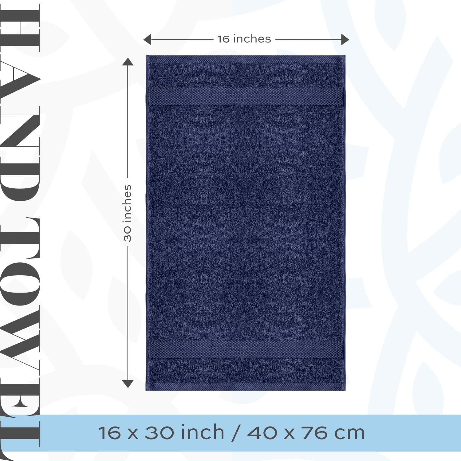 White Classic Luxury Hand Towels Cotton Hotel Spa Bathroom 16x30in 3 Pack New