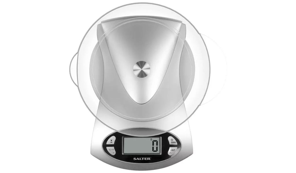 Salter Electronic Bowl Scale Silver Digital Kitchen Weighing Quality Design New