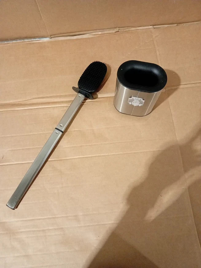 COSICOSY Toilet Brush Silicone Flexible Deep Clean Holder Stainless Steel New