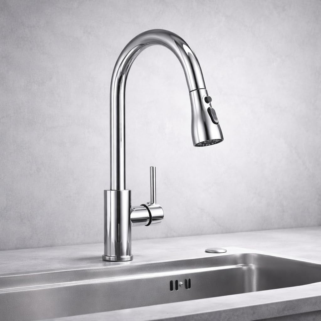 Kelemati's Kitchen Tap Pull Out Faucet Effortless Smooth Washing 3 Mode New