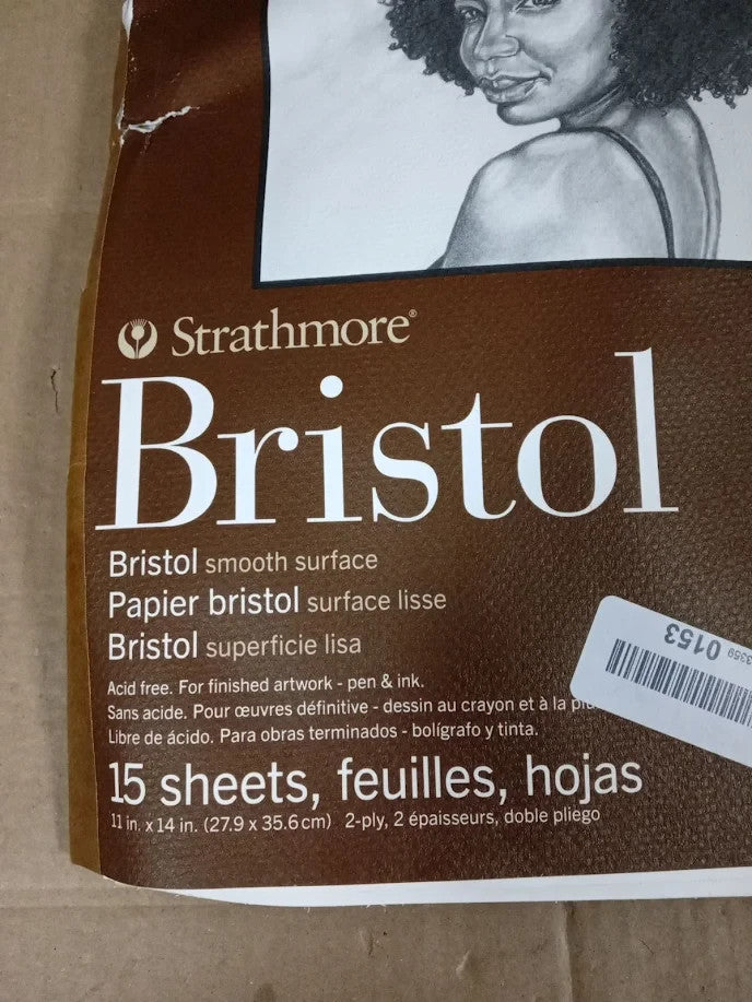 Strathmore 400 Series Bristol Smooth 2 Ply Paper Pad Plate 11x14 Inch White