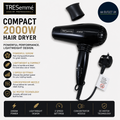 TRESemme Compact 2000W Hair DC Motor Dryer Lightweight 2 Speed Black